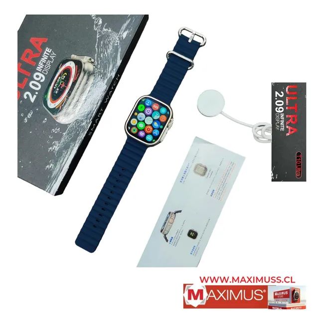 UNIVERSAL - reloj T10 Ultra Inteligente Smartwatch Azul / Realiza y Recibe Llamadas 2024