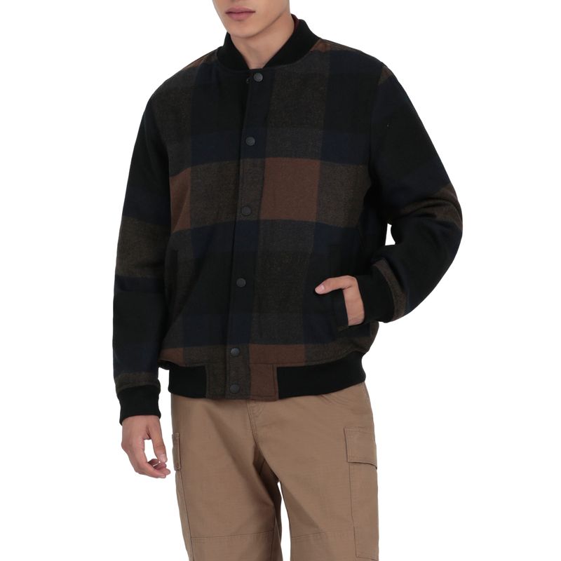 DOCKERS - Chaqueta Hombre Faux Wool Regular Fit Café a Cuadros Dockers