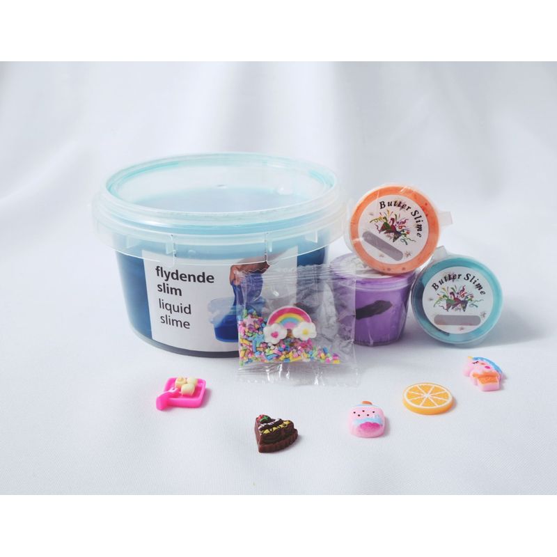 GENERICO - BALDE DE SLIME AZUL y Pack confeti