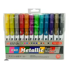 GENERICO - LAPICES ACRILICOS METALIZADOS 12 COLORES BETSDI