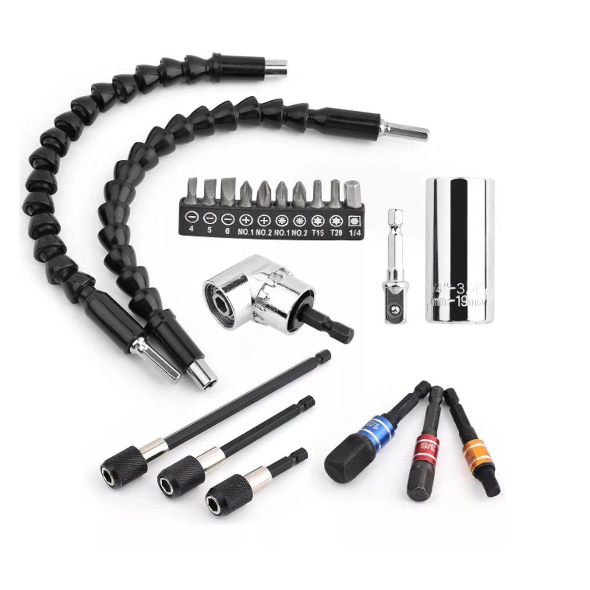 GENERICO - Dado Universal Llave De Tubo Y 105° Adaptador Angular 21pcs