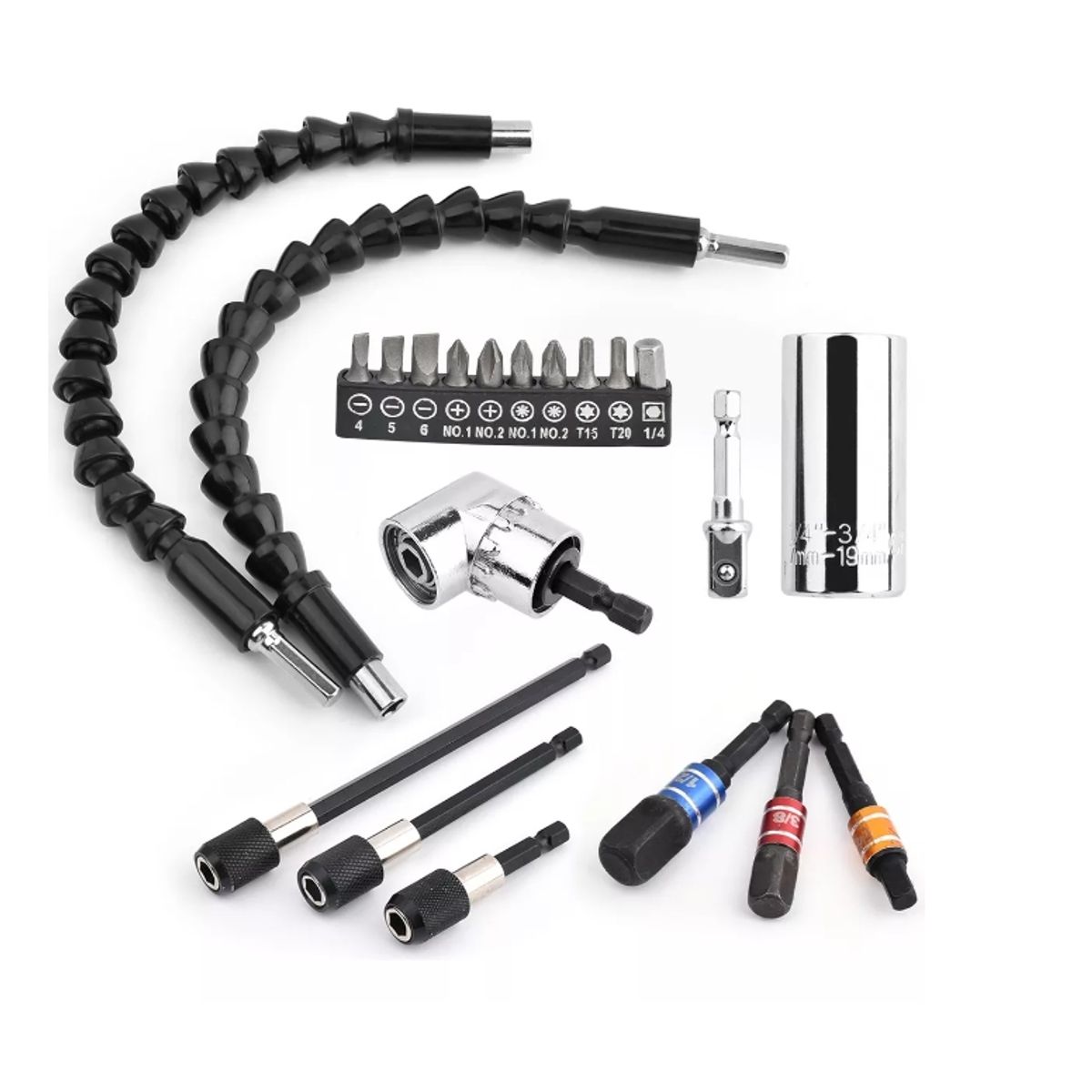 GENERICO - Dado Universal Llave De Tubo Y 105° Adaptador Angular 21pcs