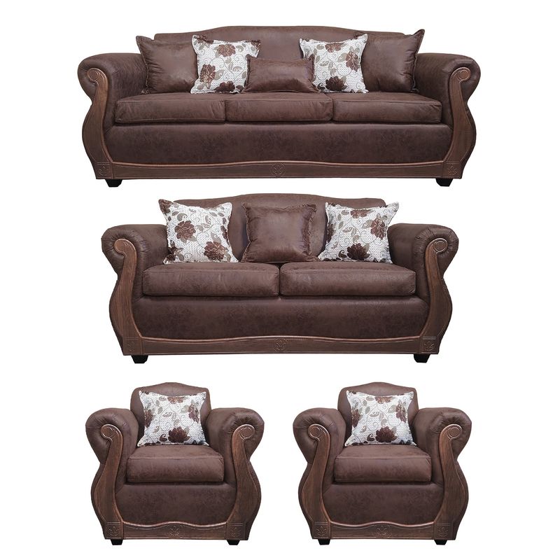 AMERICA DECORA - Living 4-3-1-1 Grand Santi Envejecido Café X