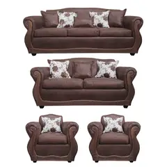 AMERICA DECORA - Living 4-3-1-1 Grand Santi Envejecido Café X
