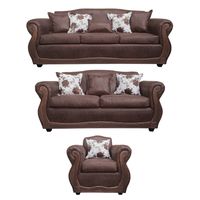 Living Con Resorte Estructural 8 Cuerpos 4+3+1 Grand Santi Envejecido Café X