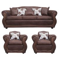 Living Con Resorte Estructural 6 Cuerpos 4+1+1 Grand Santi Envejecido Café X