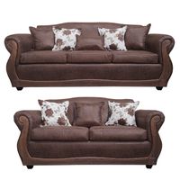 Living Con Resorte Estructural 7 Cuerpos 4+3 Grand Santi Envejecido Café X