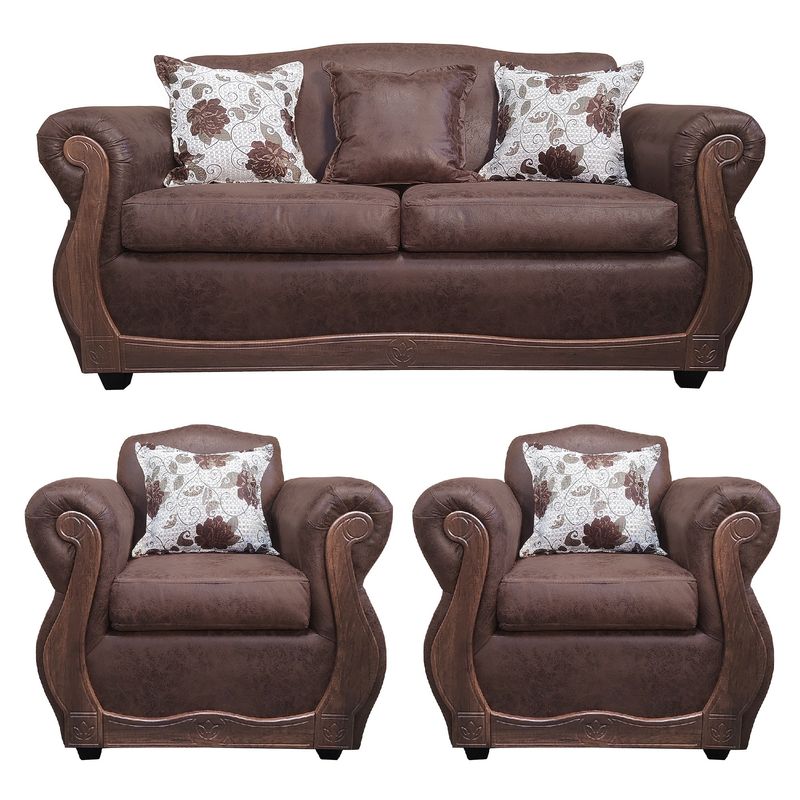 AMERICA DECORA - Living 3-1-1 Grand Santi Envejecido Café X