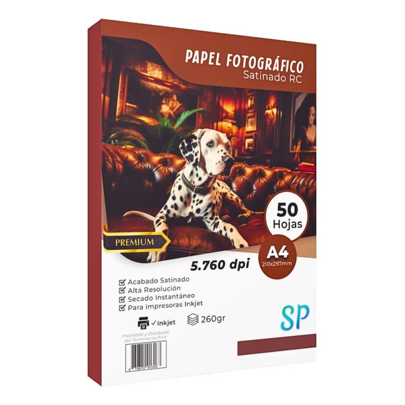 GENERICO - Papel Fotográfico RC Satinado A4 Glossy 260 g X 50 Hojas SP
