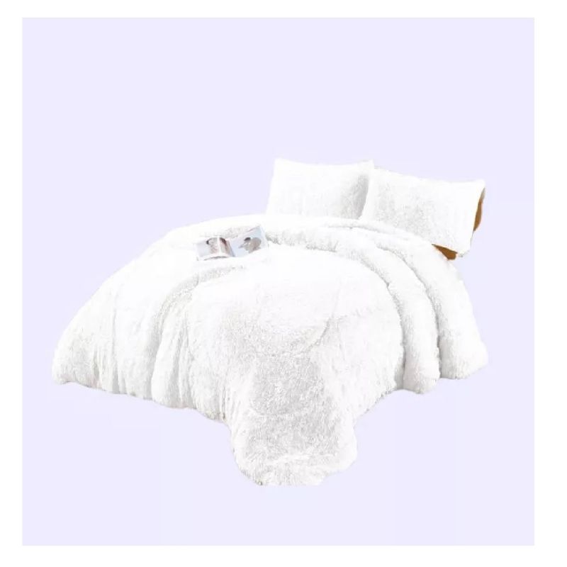 GENERICO - Cobertor Plumón Invierno Chiporro Liso Peludo Cama 2 Plazas Blanco