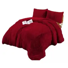 GENERICO - Cobertor Plumón Invierno Chiporro Liso Peludo Cama 2 Plazas Burdeo