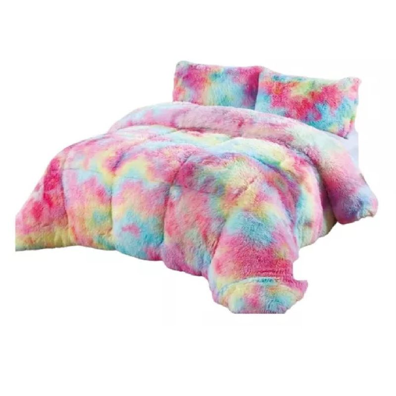 GENERICO - Cobertor Plumón Invierno Chiporro Liso Peludo Cama 2 Plazas Multicolor