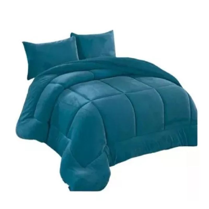 GENERICO - Cobertor Plumón Invierno Liso Cama 2 Plazas Cubre Cama Liso Turquesa