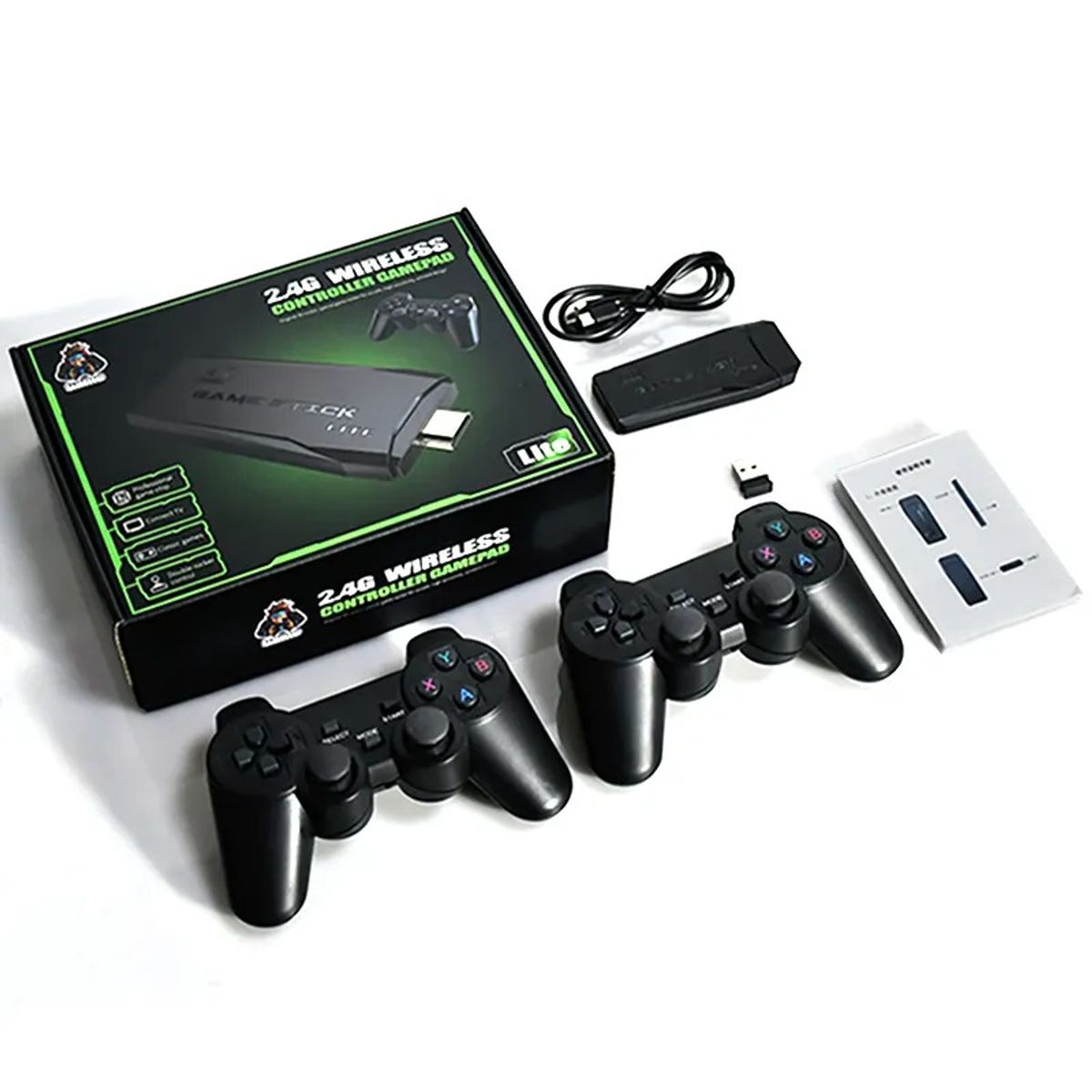 GENERICO - Game Stick 4K con 2 Controles Inalámbricos Consola de Juegos