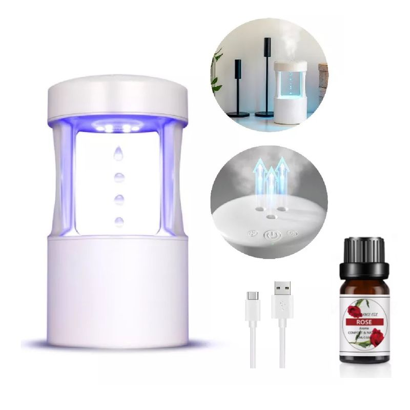 GENERICO - Humidificador Ultrasonico Aromaterapia Antigravedad + 1 Esencia