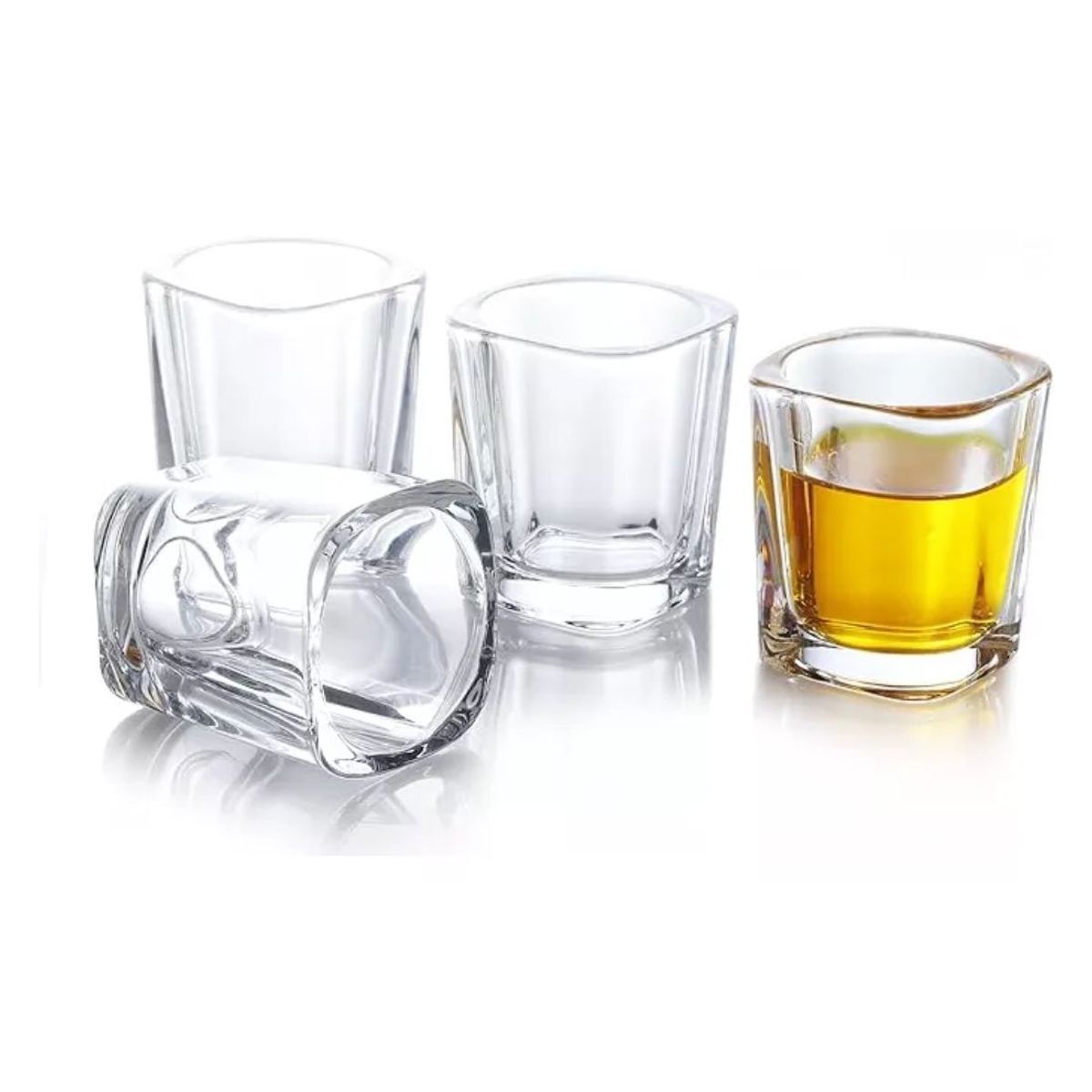 BAZUCA - Set 6 Vasos Shot Tequila De Vidrio Grueso Cuadrados 75ml - Chic Haus