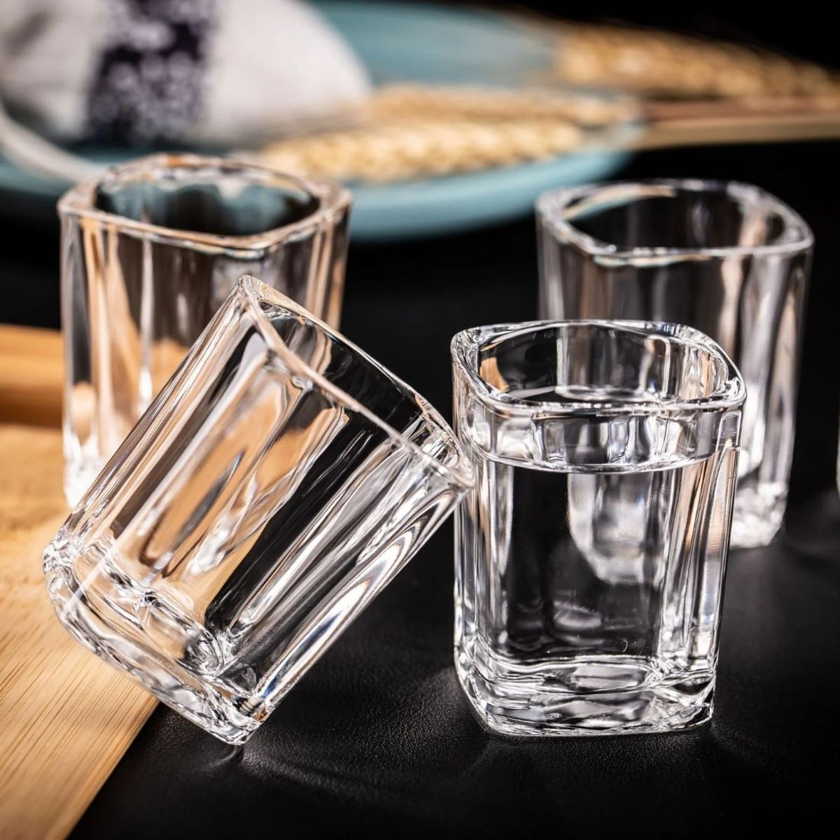 BAZUCA - Set 6 Vasos Shot Tequila De Vidrio Grueso Cuadrados 75ml - Chic Haus