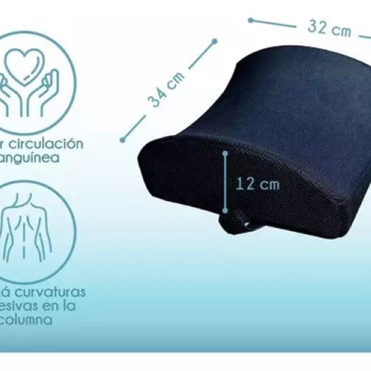 GENERICO - Almohada Cojin Cervical Memoria Ortopedico Lumbar Ergonomica