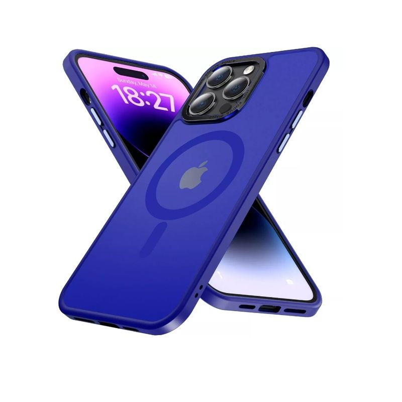 GENERICO - Carcasa Mate Para iPhone 13  Azul Marino Funda Magnética Traslucida