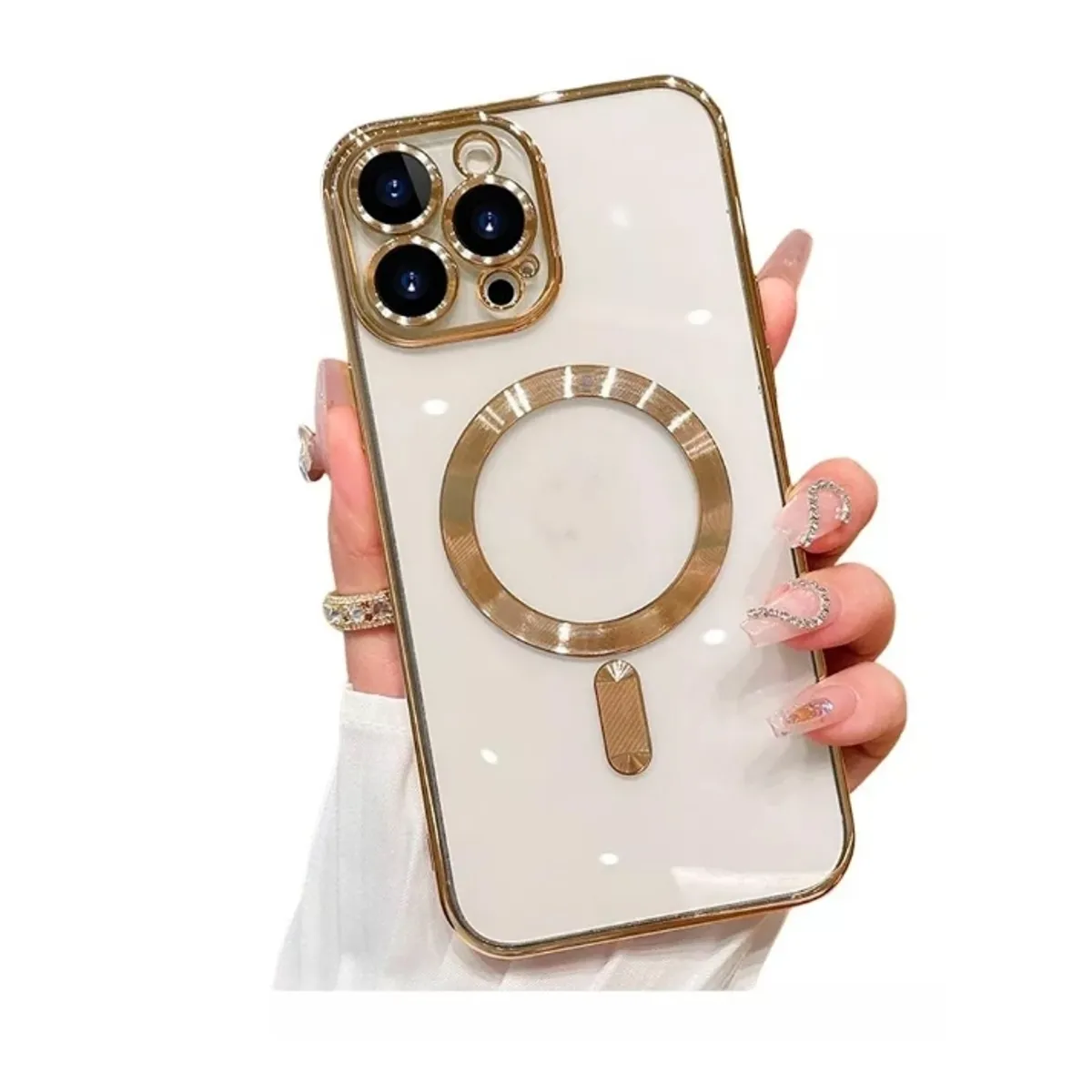 GENERICO - Carcasa Magsafe Protector De Camara Para iPhone 12 Dorado