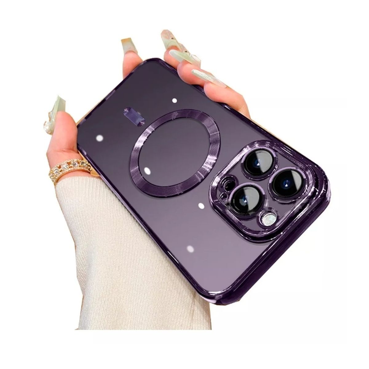 GENERICO - Carcasa Magsafe Protector De Camara Para iPhone 12 Morado