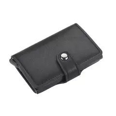 GENERICO - Billetera Tarjetero Cuero Pu Minimalista Hombre Mujer Rfid