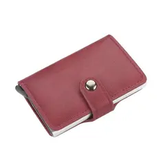 GENERICO - Billetera Tarjetero Cuero Pu Minimalista Hombre Mujer Rfid