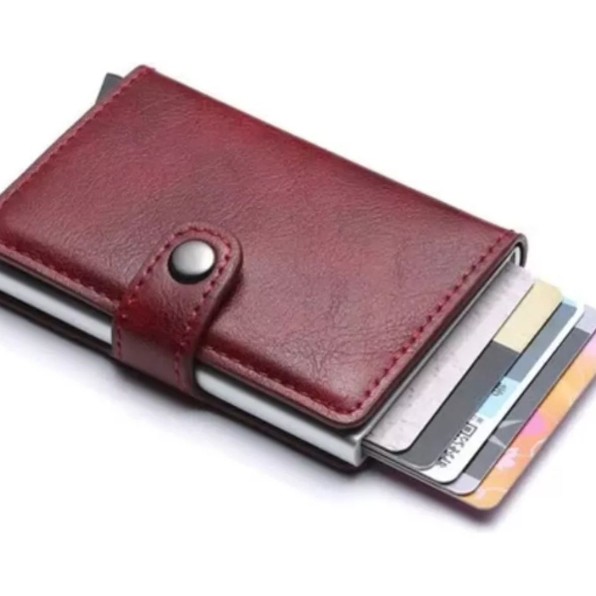 GENERICO - Billetera Tarjetero Cuero Pu Minimalista Hombre Mujer Rfid