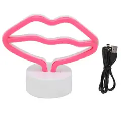 GENERICO - Lampara De Neón En Forma De Labios Con Base USB o Pilas