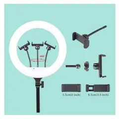 GENERICO - Aro De Luz Led 14? Con 3 Soportes Para Celulares Y Trípode