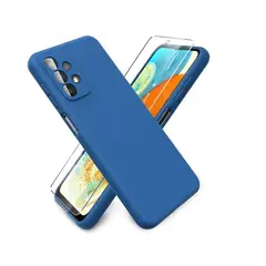 GENERICO - Carcasa Silicona Para Samsung A13 4G Azul + Lamina Completa