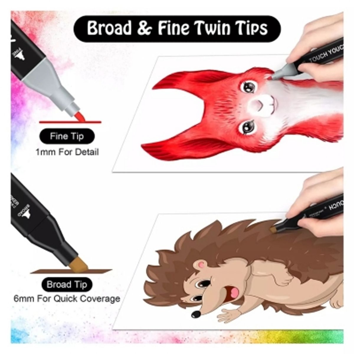 GENERICO - 80 Marcadores Doble Punta Lapices Colores+estuche