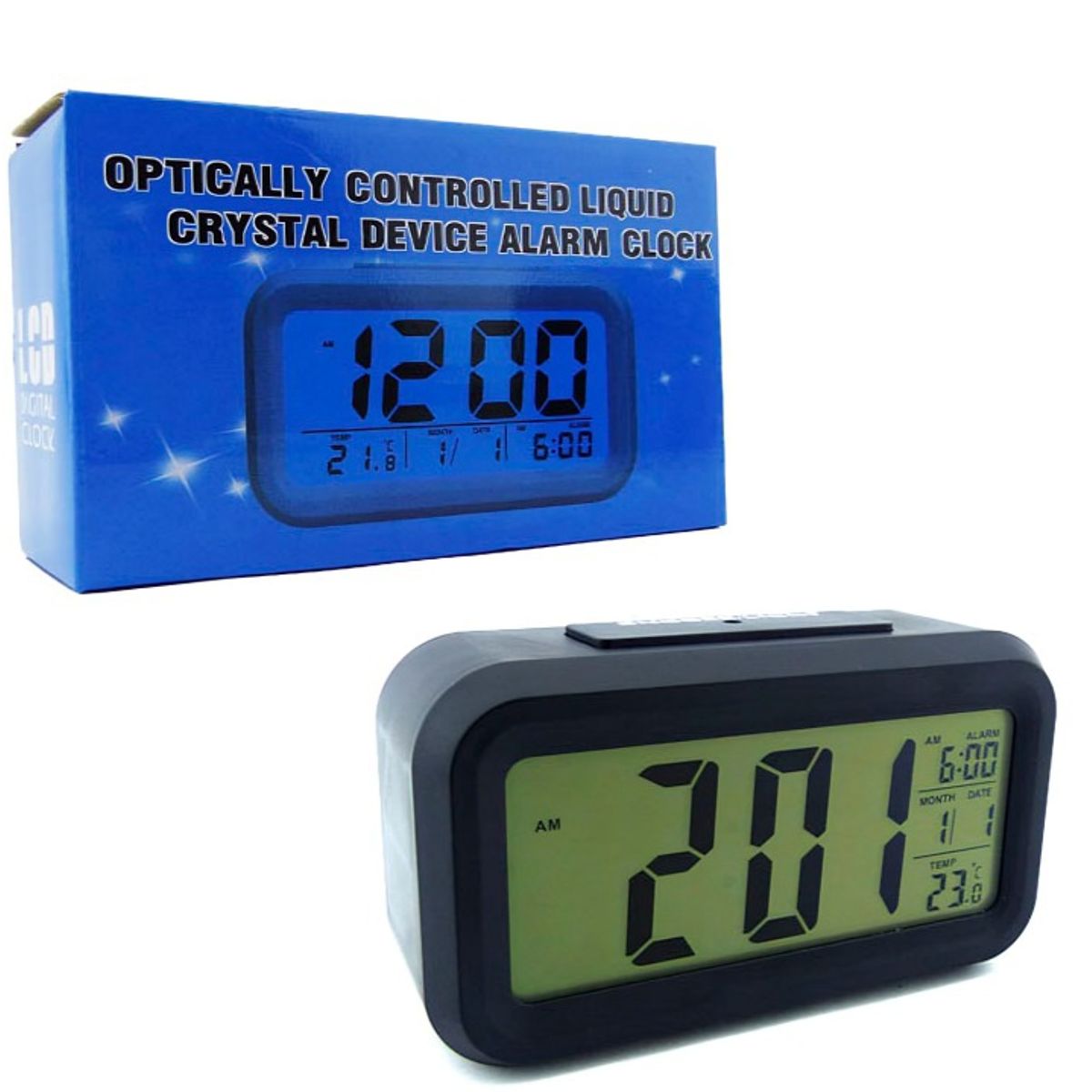 OEM - RELOJ DESPERTADOR DIGITAL TEMPERATURA CON ALARMA Y LUZ COLOR ROSADO