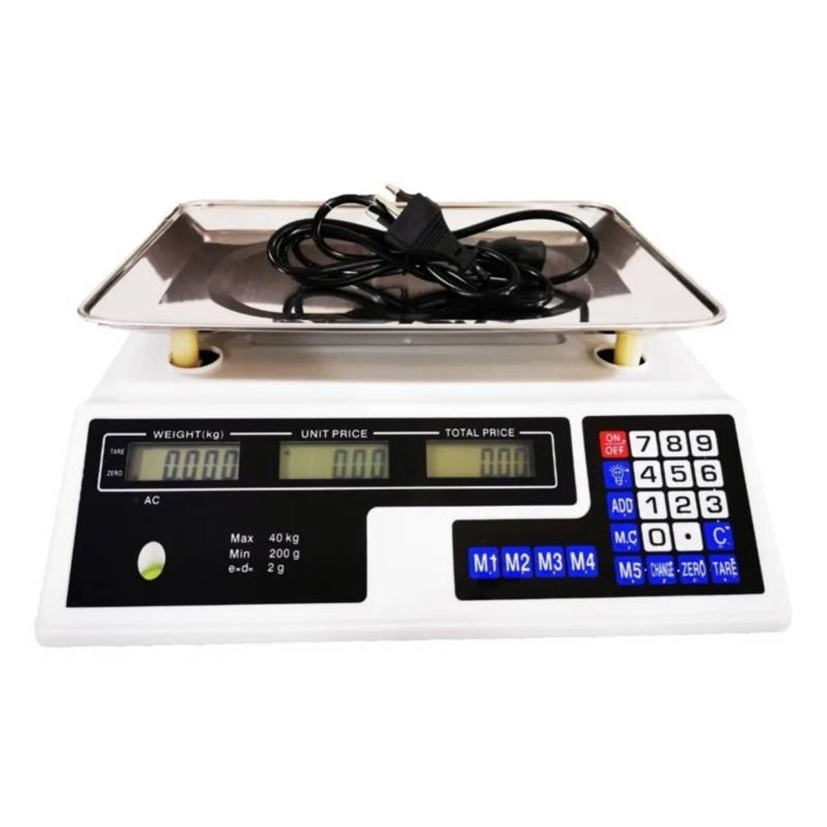 GENERICO - Pesa balanza digital 40 kilos color blanco