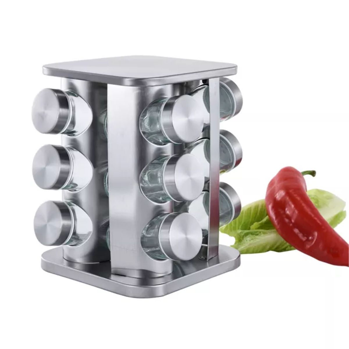 GENERICO - Especiero set 12 condimentos, rack giratorio organizador de especias