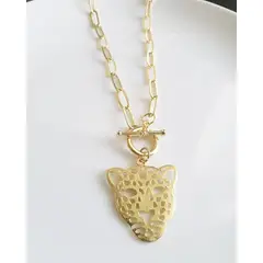 JOYAS VALDES GARCIA - Collar eslabones con leopardo baño oro