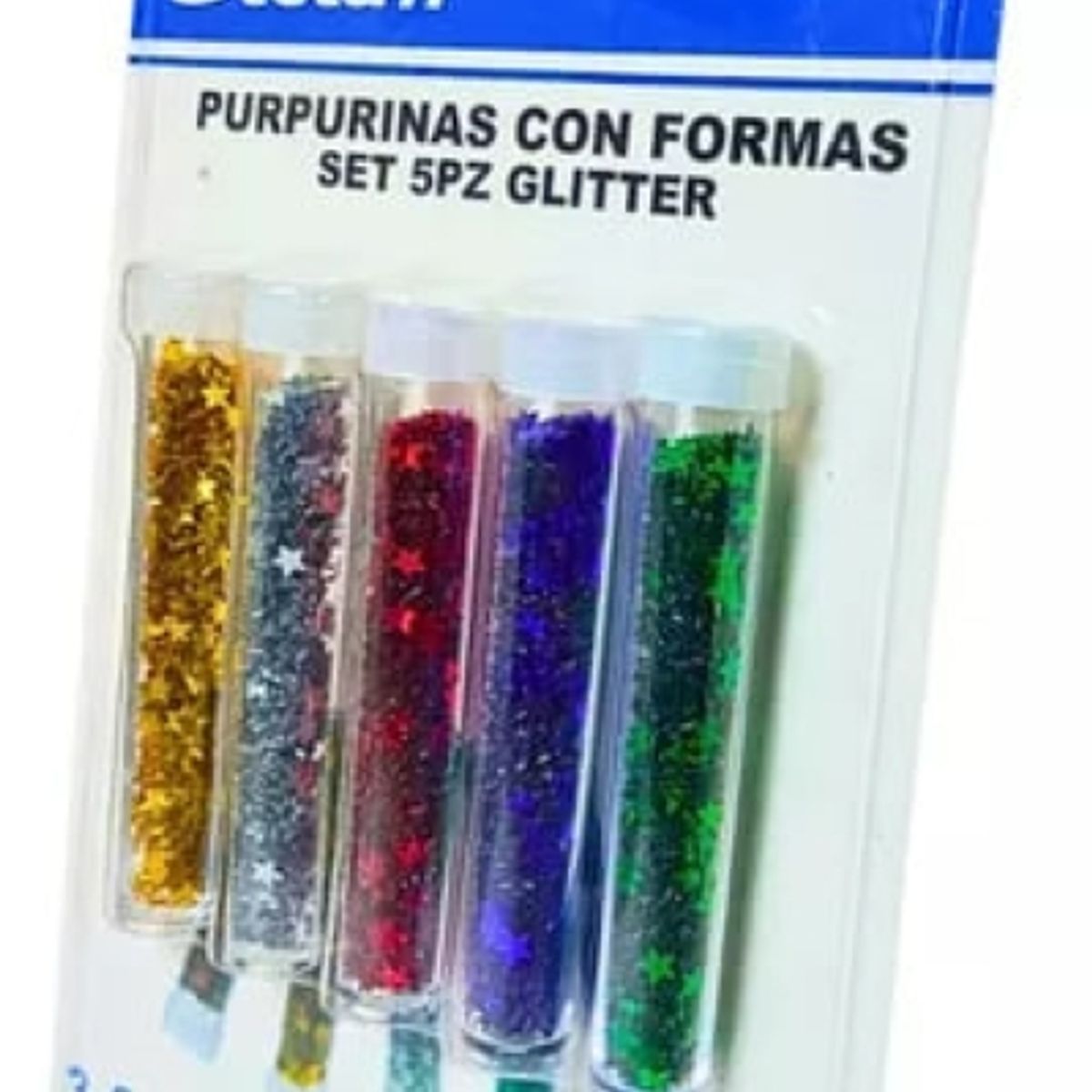 GENERICO - Purpurina Con Formas De Colores 5 Unidades