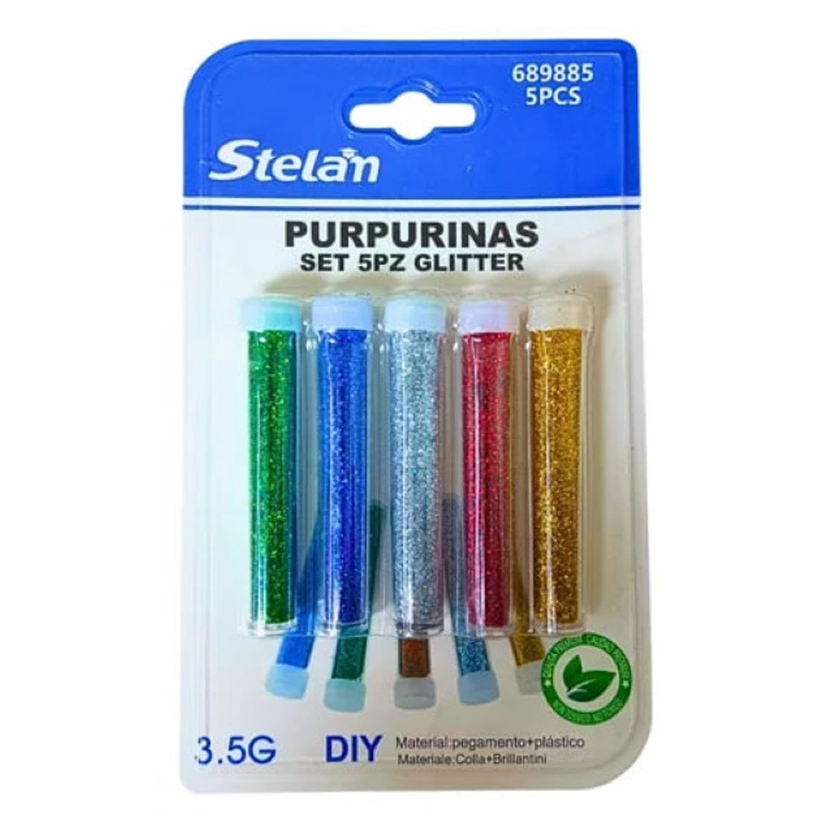 GENERICO - Purpurina Glitter De Colores 5 Unidades