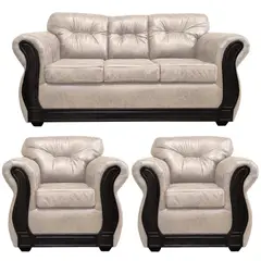 AMERICA DECORA - Juego de living 3-1-1 Taurus Envejecido Beige