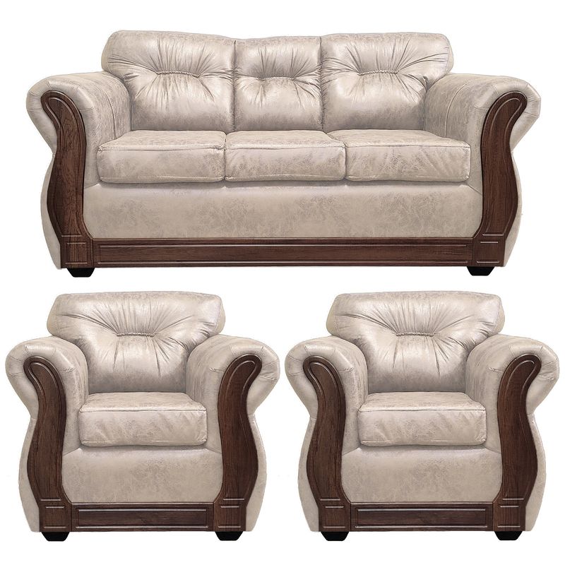 AMERICA DECORA - Juego de living 3-1-1 Taurus Envejecido Beige X