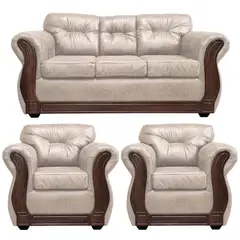 AMERICA DECORA - Juego de living 3-1-1 Taurus Envejecido Beige X