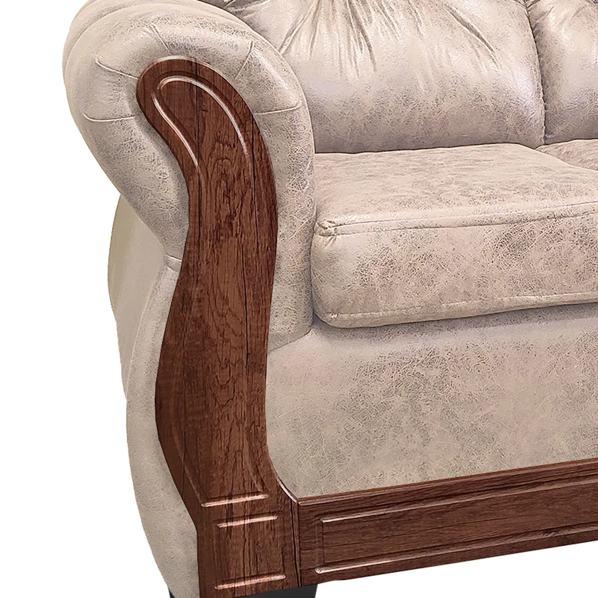 AMERICA DECORA - Living Con Respaldo Confortable 5 Cuerpos Taurus 3+1+1 Envejecido X