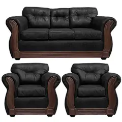 AMERICA DECORA - Juego de living 3-1-1 Taurus Envejecido Negro X