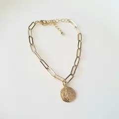 JOYAS VALDES GARCIA - Pulsera eslabones con San Benito baño oro