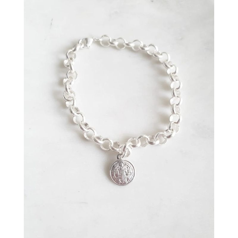 JOYAS VALDES GARCIA - Pulsera eslabones con San Benito