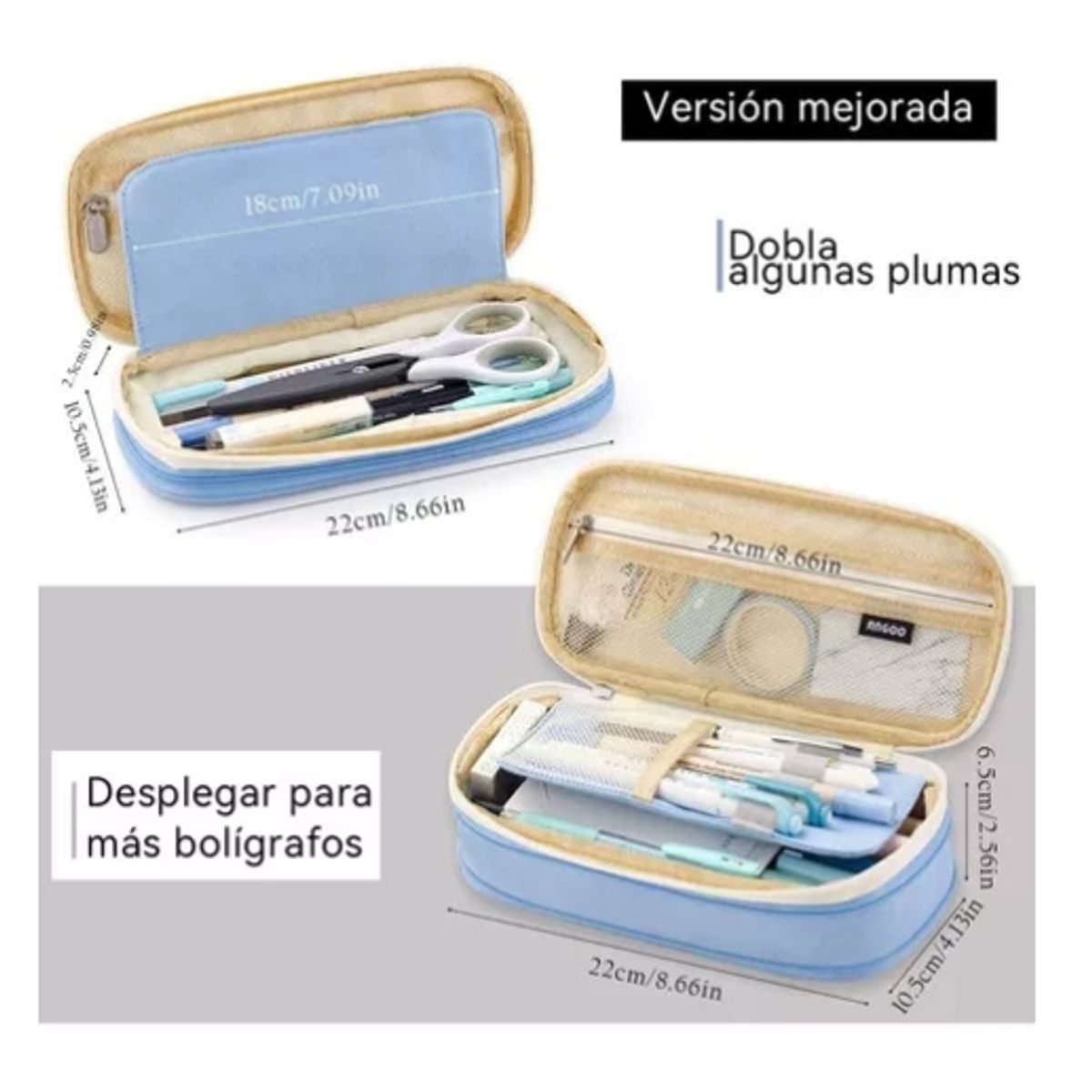 GENERICO - Estuche Organizador De Gran Capacidad Con 50 Azul