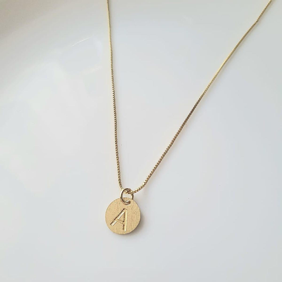 JOYAS VALDES GARCIA - Collar con medalla letra A baño oro