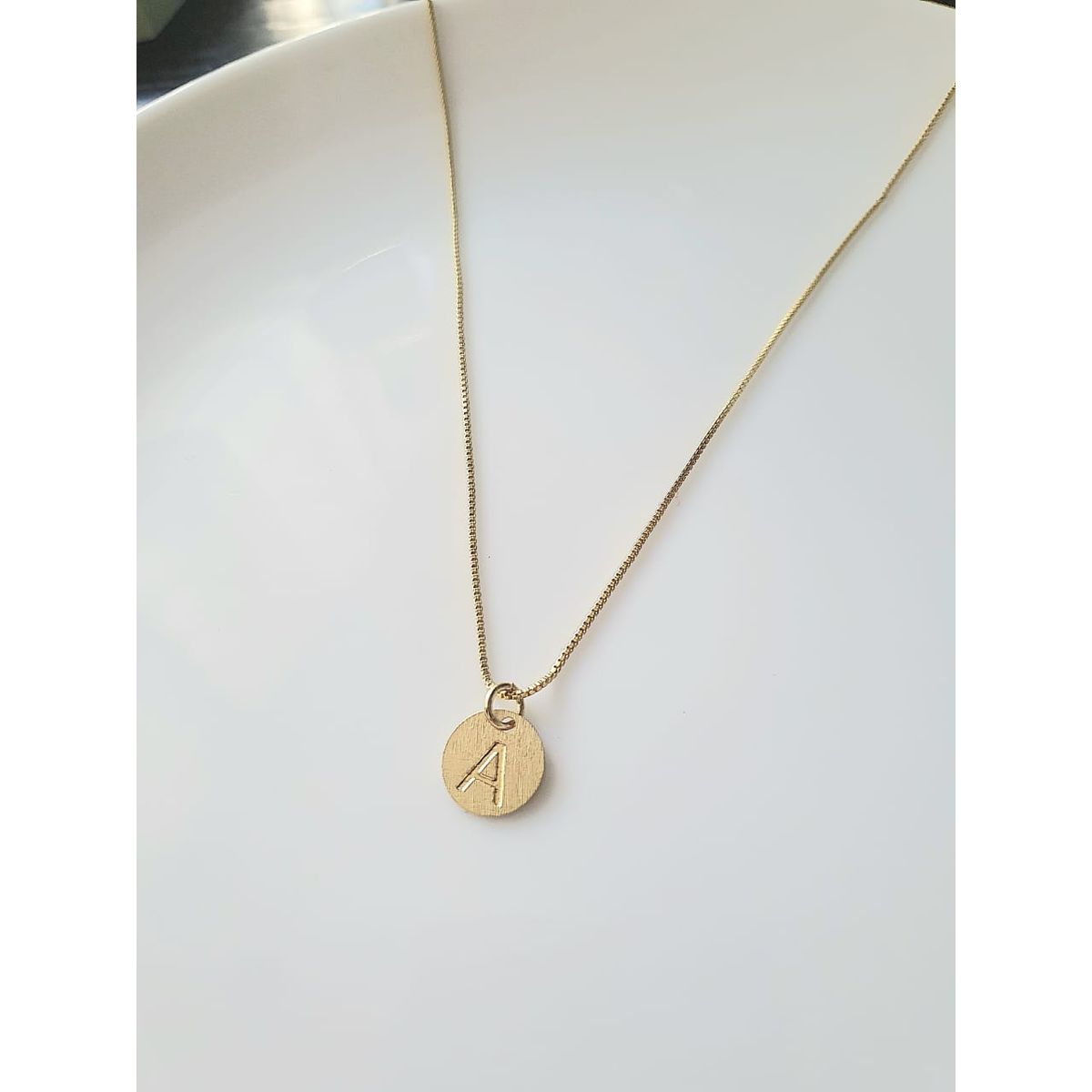 JOYAS VALDES GARCIA - Collar con medalla letra A baño oro