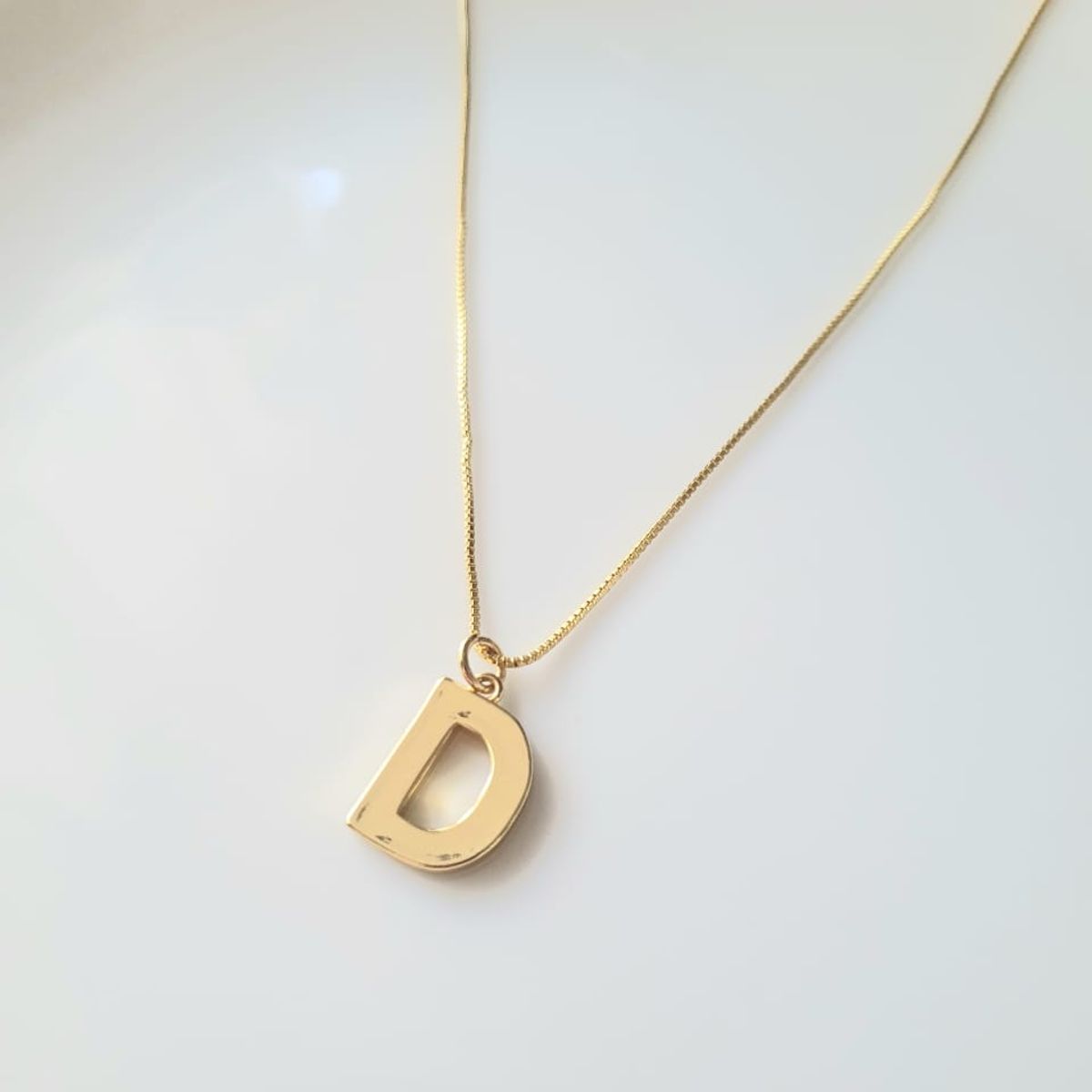 JOYAS VALDES GARCIA - Collar con letra D baño oro