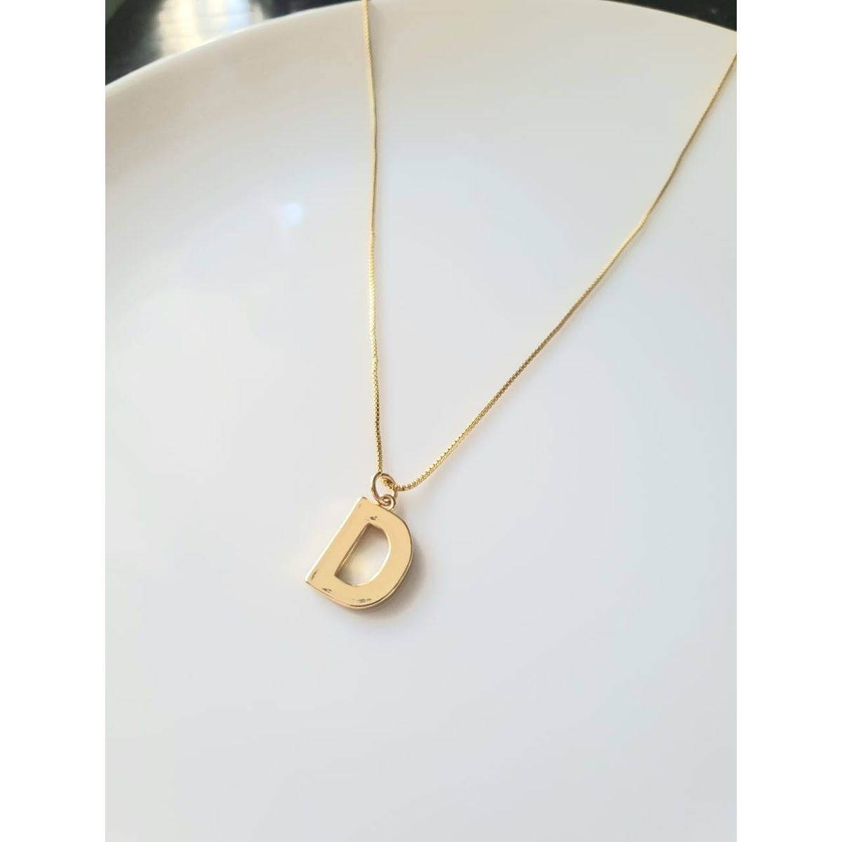 JOYAS VALDES GARCIA - Collar con letra D baño oro